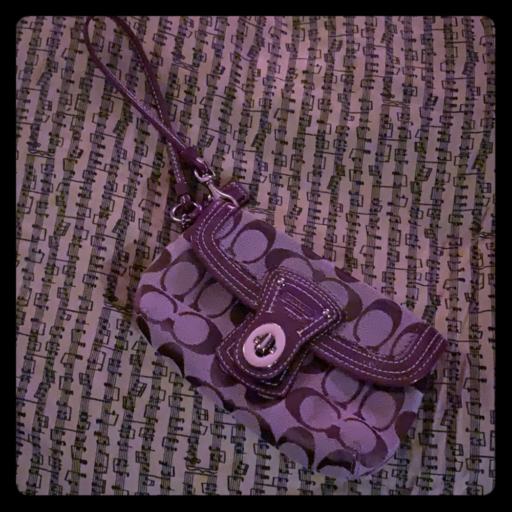 Purple Coach clutch
